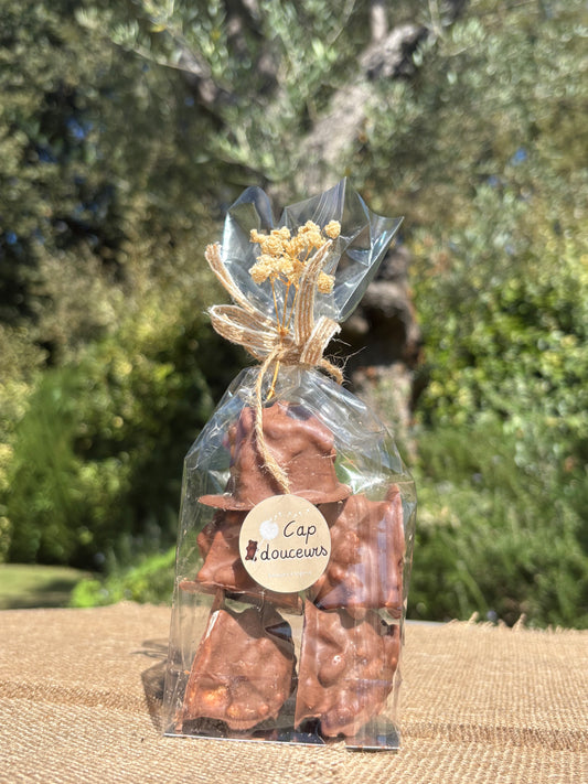 Guimauve caramel riz soufflé enrobage chocolat au lait